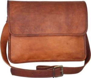 Herren robuste weiche echte Vintage Leder Messenger Laptop Aktentasche Umhängeta - Bild 1 von 3