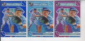 (3) 2023 Donruss Diamond Kings George Brett Purple Holo + Carolina + Blue #5
