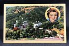 Myrna Loy Residence Beverly Hills CA Vintage Linen Era Postcard PC DB Unused