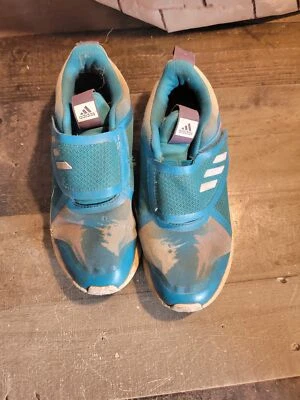 Adidas youth Frozen 2 AS IS Disney tennis shoes elsa blue - Image 1 of 4