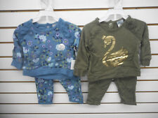 Infant Girls Miniville 2pc Long Sleeve Blue & Green Sets Sizes 3Mth. - 24Mth.