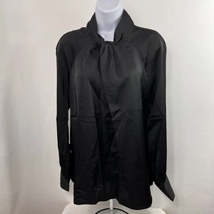 New Bohme Blouse Women's XL Black Long Sleeve Lightweight Shirt NWT - Picture 1 of 14