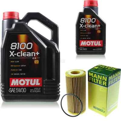 MANN-FILTER Inspektionspaket 6L Motul 8100 X-clean+ 5W-30 für Audi A4 Avant 1.8 - Bild 1 von 4