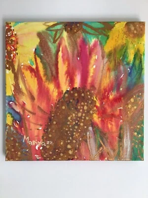 Girasol rojo. Pintura Acuarela Original Foto 1 de 4