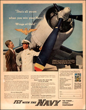 1943 WW 2 AD FLY WITH the NAVY  Wings of Gold F4U Corsair She's All Yours 102823