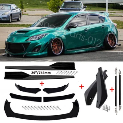 For Mazda 3 4 5 6 Car Front&Rear Bumper Lip Splitter Strut Rods Side Skirts Foto 1 de 4