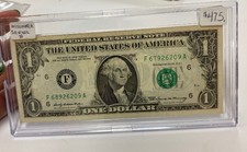 1969 Atlanta $1 Dollar Bill Mismatch Serial Number US Federal Bank Note