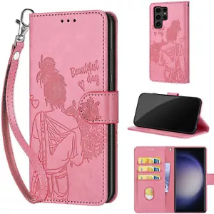Girl Wallet Phone Case For iPhone Samsung Huawei Honor Xiaomi OPPO Google Moto - Picture 1 of 10