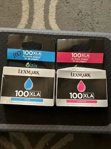 zwei neue Original Lexmark 100 XLA für S 400,500,600 Tintenpatronen Megenta,Cyan - Bild 1 von 6