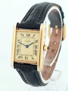 Orologio da donna Must De Cartier Paris Tank 925 quarzo champagne - rif. 3 6001, funzionante - Foto 1 di 8