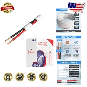12AWG Speaker Wire - 500ft Low Voltage CCA Cable in Easy Pull Box for Installers - Picture 1 of 9