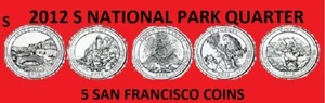 2012 America the Beautiful Quarter S 5 Coin Set UNC - Bild 1 von 1