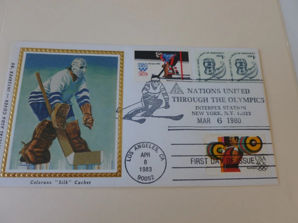 INTERPEX 80 Dual Cancel ASDA Cover Olympics Colorano Cachet Cover-1983 Issue - Image 1 of 1