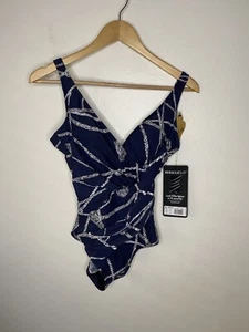 Miraclesuit Midnight blau Quastenmuster Oceanus Größe 10 neu mit Etikett - Bild 1 von 5