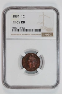 1884 PROOF INDIAN HEAD CENT NGC PR65 RB - Picture 1 of 2