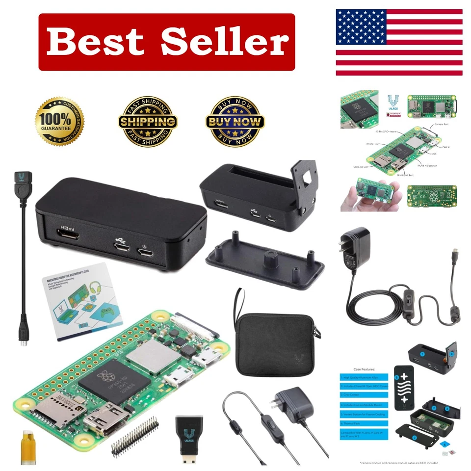 Kit Completo Raspberry Pi Zero 2 W - Multi-Funda, Fuente de Alimentación y Guía de Inicio Rápido Foto 1 de 4