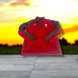 Neu mit Etikett Antigua Philadelphia Phillies Logo 1/4-Reißverschluss rot/grau Pullover Jacke 5xl - Bild 1 von 9