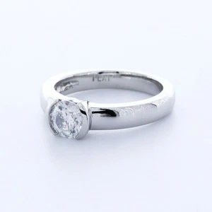 KLASSISCHER SOLITÄRRING 1,2 KT NATÜRLICHER DIAMANT E/VS1 RUNDSCHLIFF PLATIN HELFLÜNETTE - Bild 1 von 3