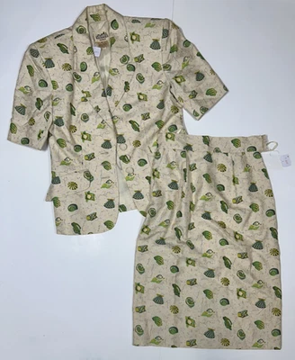 Hermes 围巾 全新 80 年代 ENSEMBLE 裙子 + TOPS 海洋 SEASHELL 梦想 NOSTALGIA — 第 1/4 张图片