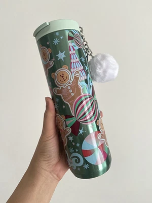 Starbucks Christmas Tumbler Stainless Holiday 2025 New Gingerbread Green 16oz - Image 1 of 4