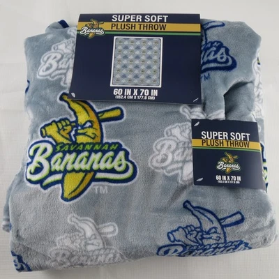 Manta enorme de felpa de béisbol Savannah Bananas 60" x 70" equipo oficial nueva con etiquetas Foto 1 de 4