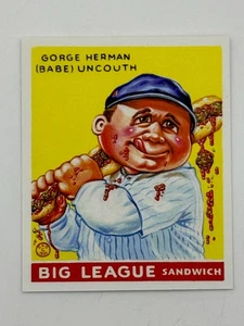 2024 Baseball Parody Card 1933 Goudey Babe Uncouth GPK Style Artist Signed - Picture 1 of 3