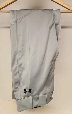Pantalones de béisbol Under Armour grises forrados negros calce suelto pantalones de equipo térmico - pequeños Foto 1 de 4