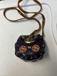 Vintage verzierte Leder Umhängetasche Mini Tasche Handtasche bemalt Blumen Boho Festival Western - Bild 1 von 4