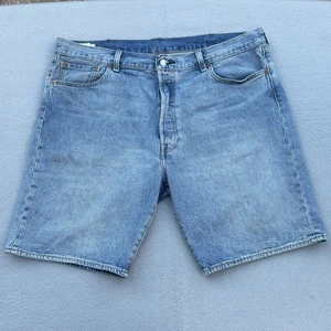 Big E Levi's 501 Mens 40 Jean Shorts Button Fly Denim Blue Distressed - Picture 1 of 12