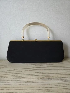 Vintage Harry Levine 50s/60s Handbag With Lucite Handle And Change Purse USA - Picture 1 of 24