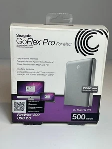 Seagate GoFlex Pro For Mac 500GB External Hard Drive FireWire 800 USB 2.0 SEALED - Picture 1 of 6