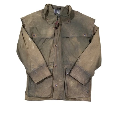 VTG Outback Trading Company Swagman Jacket Oilskin Canvas Duster Men's M - Image 1 of 4