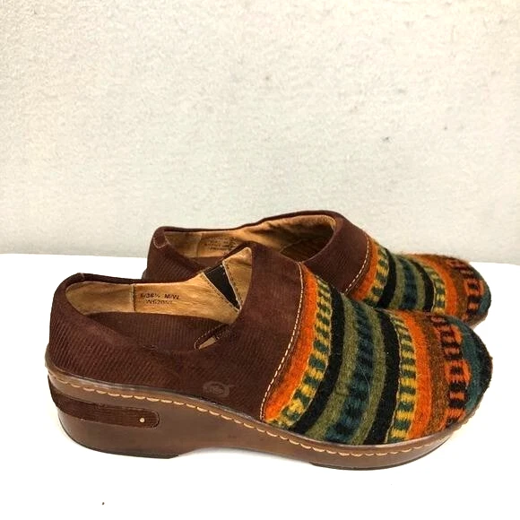 Zuecos Born Mujer 6 México Azteca Suroeste Mules India Lana Cuero Boho Foto 1 de 4