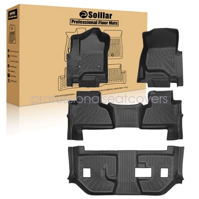 TPE For 2015-2020 Cadillac Escalade ESV 3D Floor Mats Liners All-Weather Black - Image 1 of 4
