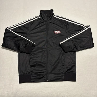 Chaqueta de Pista Adidas Arkansas Razorbacks Cremallera Completa Para Hombre Negra Blanca Talla Pequeña Foto 1 de 4