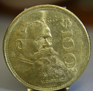 MEXICO $100 PESOS 1988 V.CARRANZA NICE CIRCULATED COIN  - Picture 1 of 4