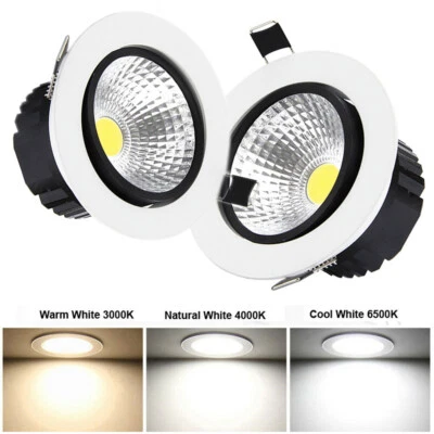COB Led Downlight Dimmable Recessed Led Ceiling Light Lamp Spotlight 7/9/15/20W - Image 1 of 4