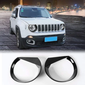 Cubierta de lámpara con bisel de luz de cabeza de borde de faros ABS para Jeep Renegade - Imagen 1 de 6