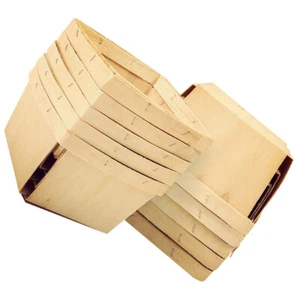 10pcs Bread Basket Wooden Foods Berry Basket Fruit Vegetables Serving Basket - Picture 1 of 12