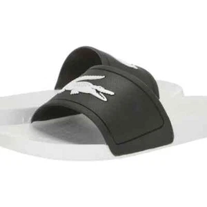 NWT LACOSTE FRAISIER SANDALS MEN'S BLACK/WHITE - Picture 1 of 7