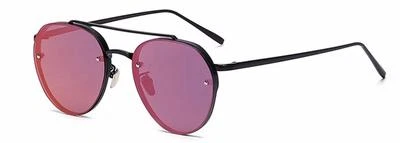 86025 C5 GAFAS DE SOL MODA AVIADOR MARCO NEGRO METAL LENTE ESPEJO PÚRPURA Foto 1 de 3