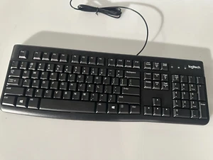 Tastatur USB US Layout QWERTY schwarz Logitech K120 Keyboard mit Kabel - Bild 1 von 5