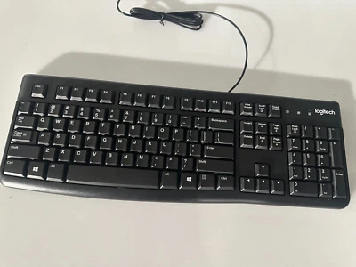 Tastatur USB US Layout QWERTY schwarz Logitech K120 Keyboard mit Kabel - Bild 1 von 4