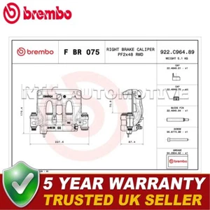 Brembo Front Rear Right Brake Caliper Fits Mercedes Sprinter 2.1 CDi 3.0 #1 - Picture 1 of 4