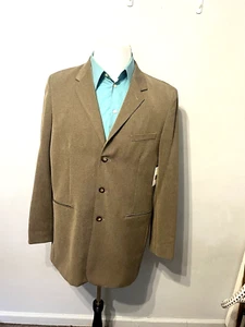 NWT Claiborne Brown Textured 3 Button Ventless Sport Coat Blazer Sz 42L - Picture 1 of 14