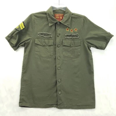 Camisa Hard Rock Café Para Hombre Pequeña Verde Munich Alemania Militar BDU Manga Corta Foto 1 de 4