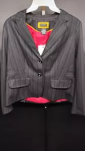 George Women's Black Pinstripe Blazer Jacket Size 16 Career Workwear NWT - Picture 1 of 10