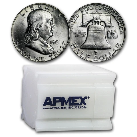 1961 Franklin Half Dollar 20-Coin Roll BU - SKU #9419 Cover