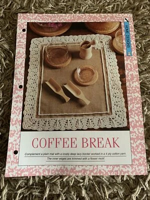 VINTAGE CREATIVE NEEDLES PATTERN - COFFEE BREAK CROCHET PATTERN IN 4Ply Yarn - Image 1 of 3