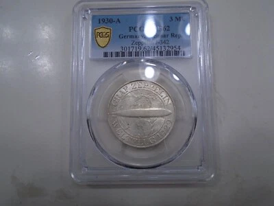 1930-A 3 Marks Germany - Weimar Republic Zeppelin - PCGS MS62 - Image 1 of 4